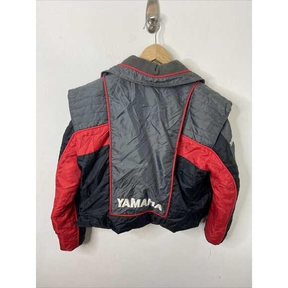Vintage Yamaha Snowmobile Jacket Winter Racer Woman XL 80s Gray Red - Picture 3 of 13
